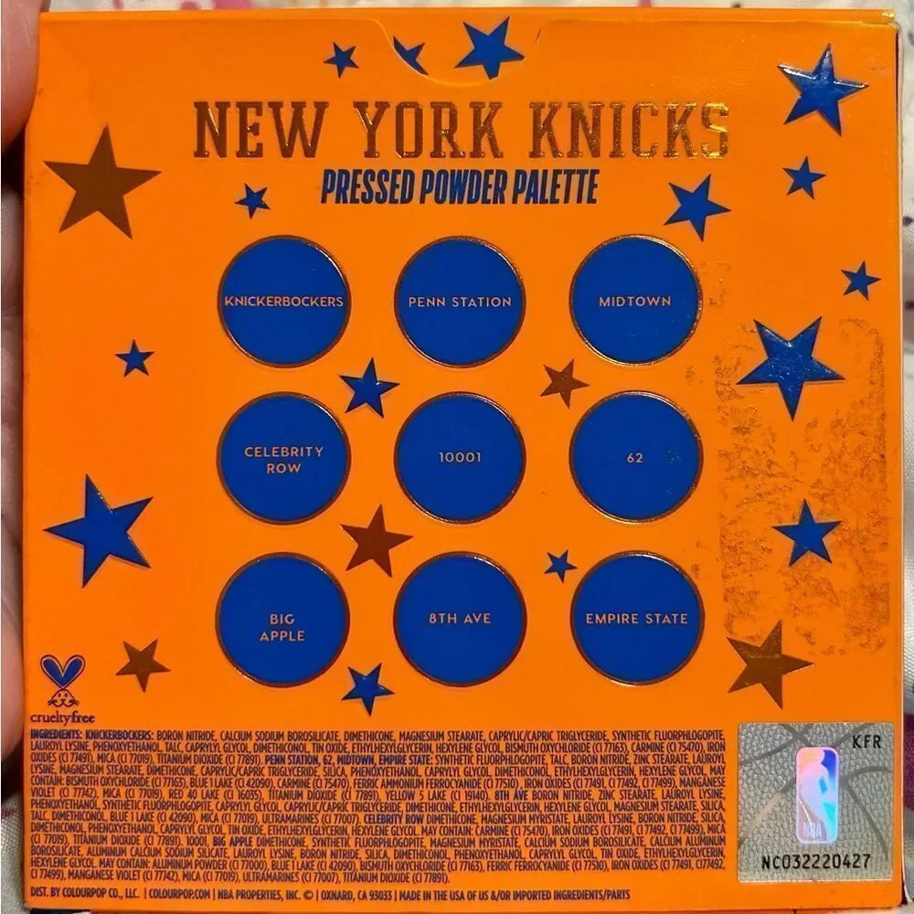 NWT Limited Edition ColourPop  New York Knicks Eyeshadow Palette